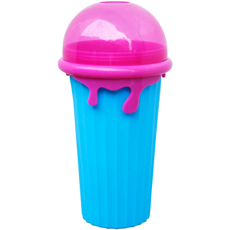 500ml Large Capacity Slushy Cup Summer Squeeze Homemade Juice Water Bottle Quick-Frozen Smoothie Sand Cup Pinch Fast Cooling Magic Ice Cream Slushy Maker Mug Kitchen Gadgets