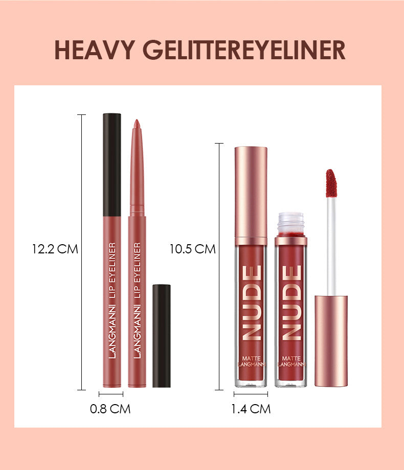 Lip Gloss Lip Liner Makeup Set of 12