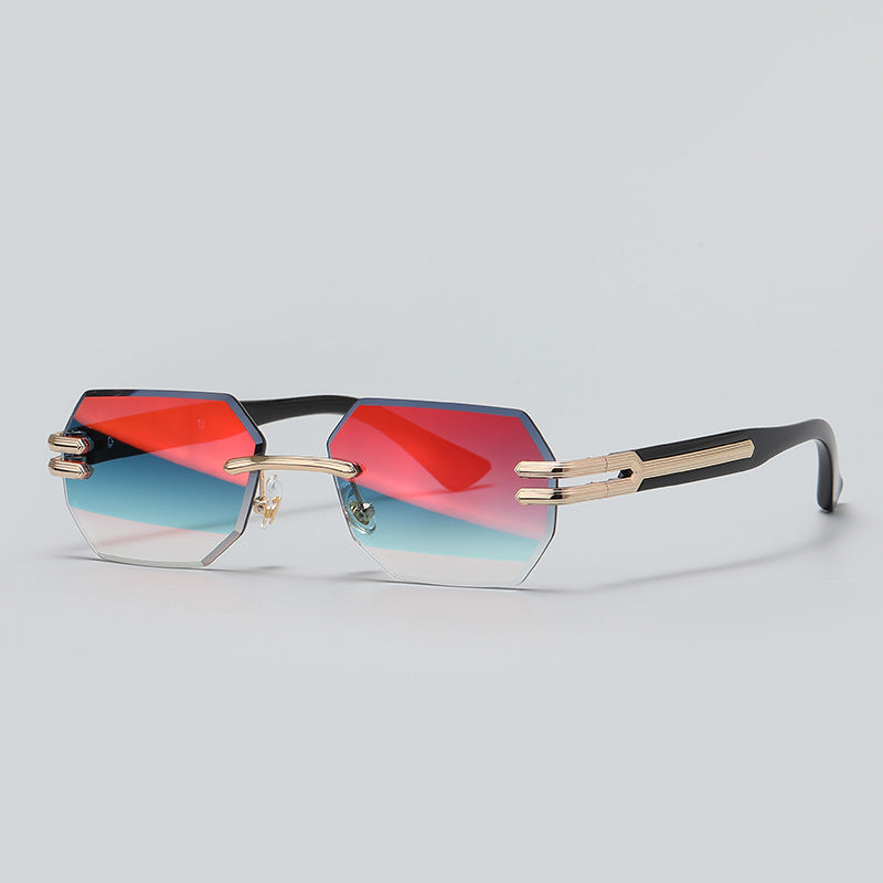 High-end Unisex Rimless Metal Sunglasses With UV Protection
