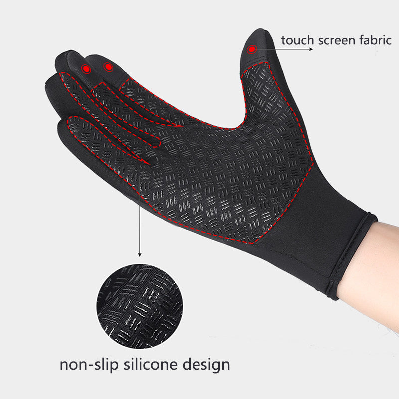 Hiver Gants Écran Tactile Équitation Moto Coulissante Étanche Gants De Sport Avec Polaire