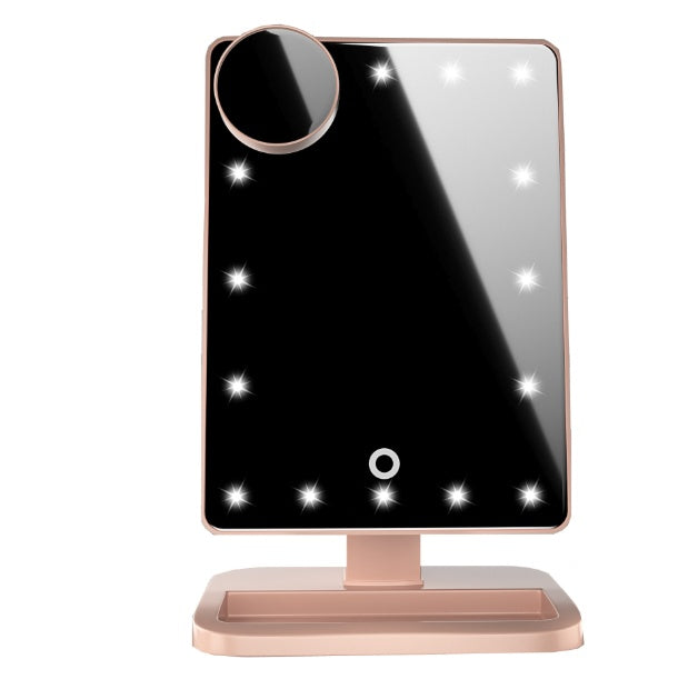 Touch Screen Makeup Mirror With 20 LED Lights Bluetooth Music Speaker 10X Magnifying Mirror Lights