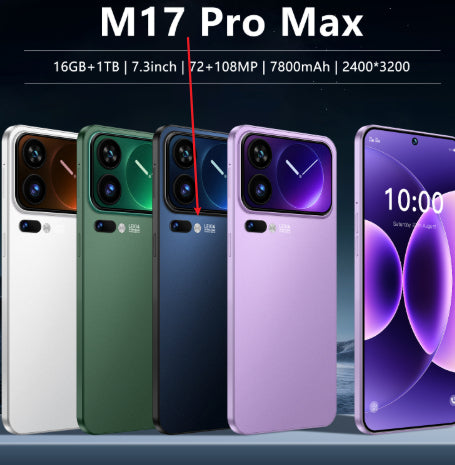 téléphone M17 Pro Max avec un grand écran