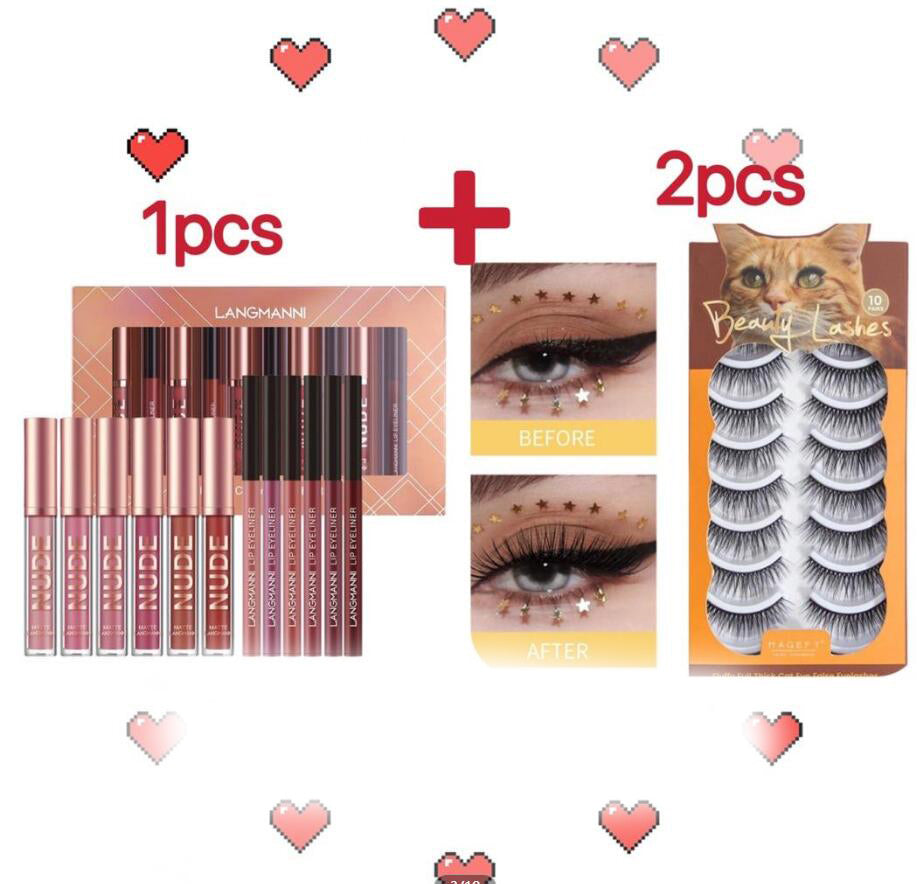 Lip Gloss Lip Liner Makeup Set of 12
