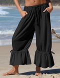 Amazon European and American Style Linen Wide-Leg Pants