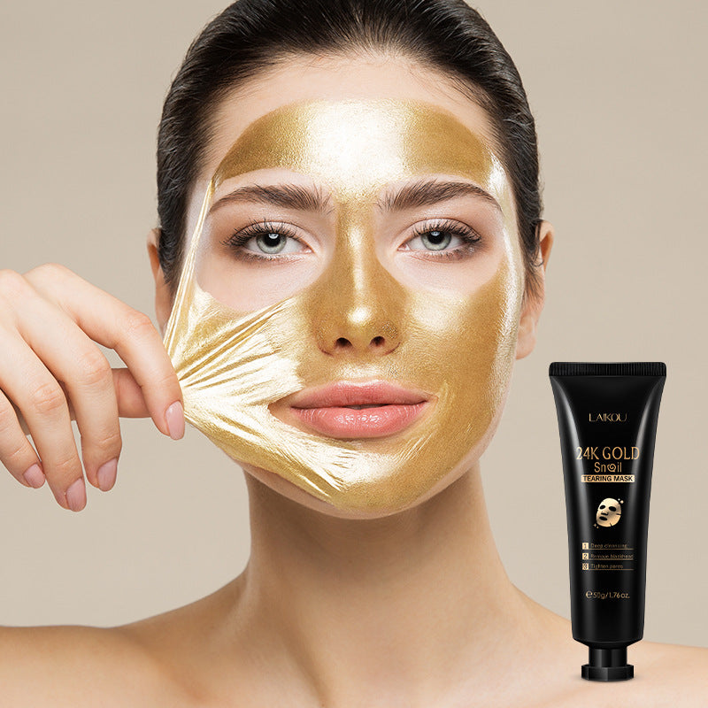Gold foil snail tear-off hydrating mask