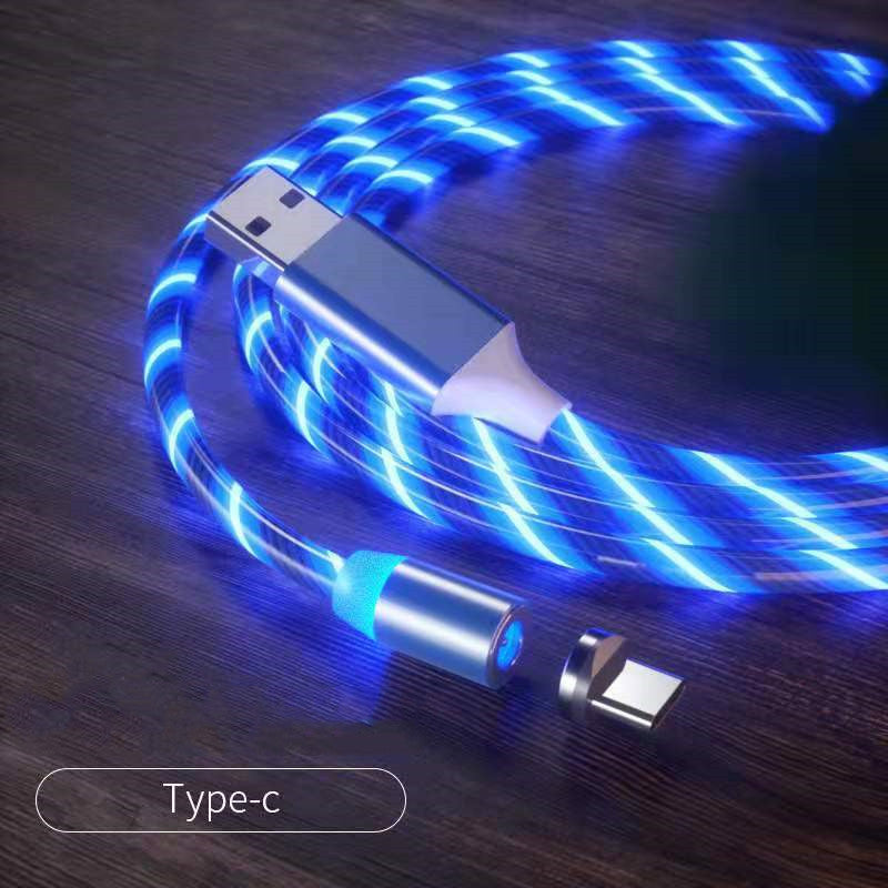 Magnetic Streamer Fast Charging Cable Lighting Micro USB Cable LED Magnet Charger Type-C Cable