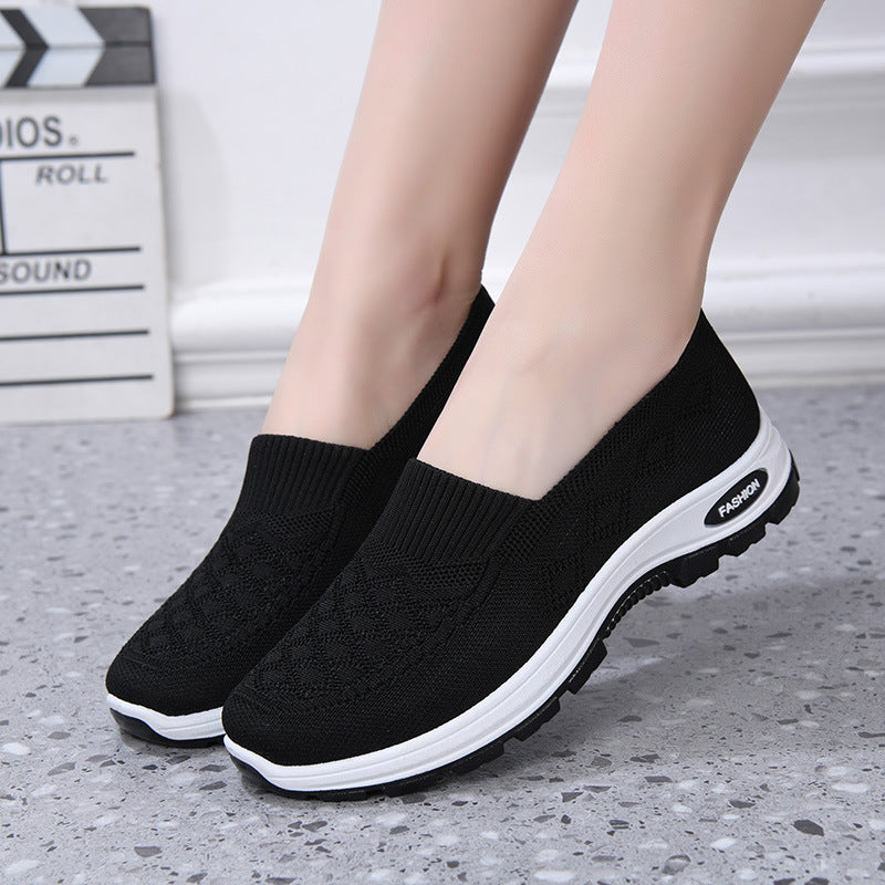 Women's Breathable Classic Style Soft Sole Non-Slip Flyknit Walking Shoes