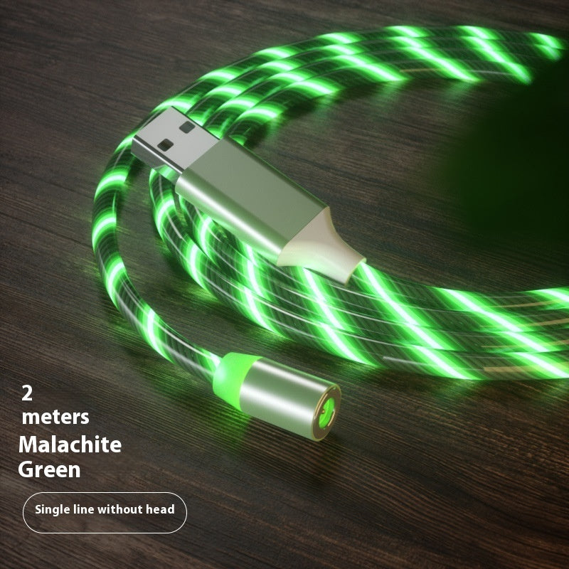 Magnetic Streamer Fast Charging Cable Lighting Micro USB Cable LED Magnet Charger Type-C Cable