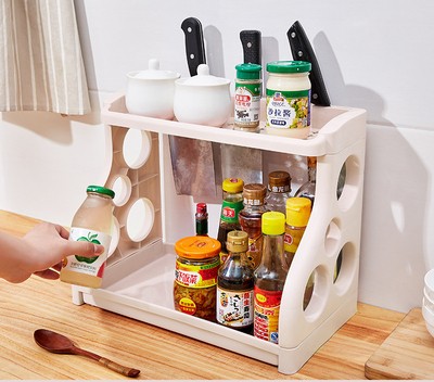 Kitchen storage shelving kitchen supplies multi-layer storage artifact