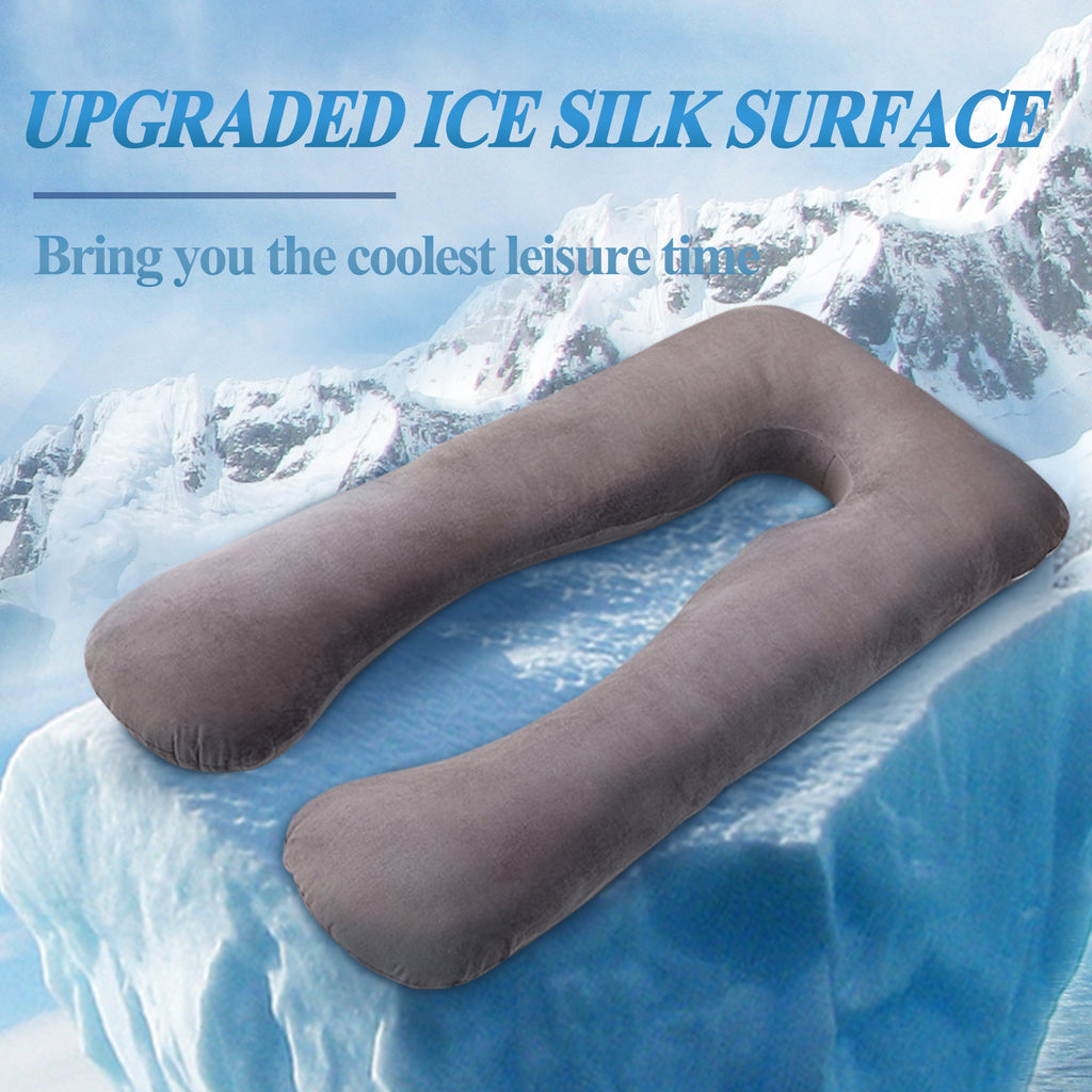 Soutien Oreiller De Couchage d'été Pour Les Femmes Enceintes U Forme De Maternité Oreillers Grossesse En Soie de Glace
