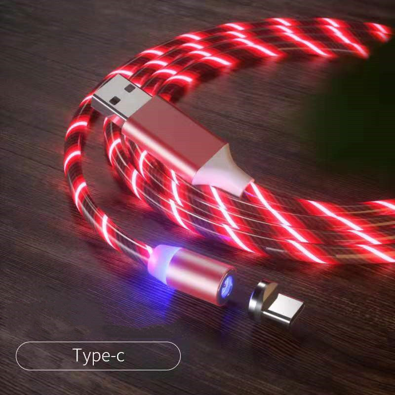 Magnetic Streamer Fast Charging Cable Lighting Micro USB Cable LED Magnet Charger Type-C Cable