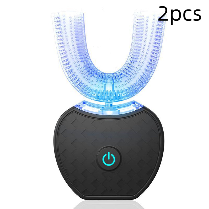 360 Degrees Intelligent Automatic Electric Toothbrush Waterproof U Type Tooth Brush Whitening Blue Light USB Charging
