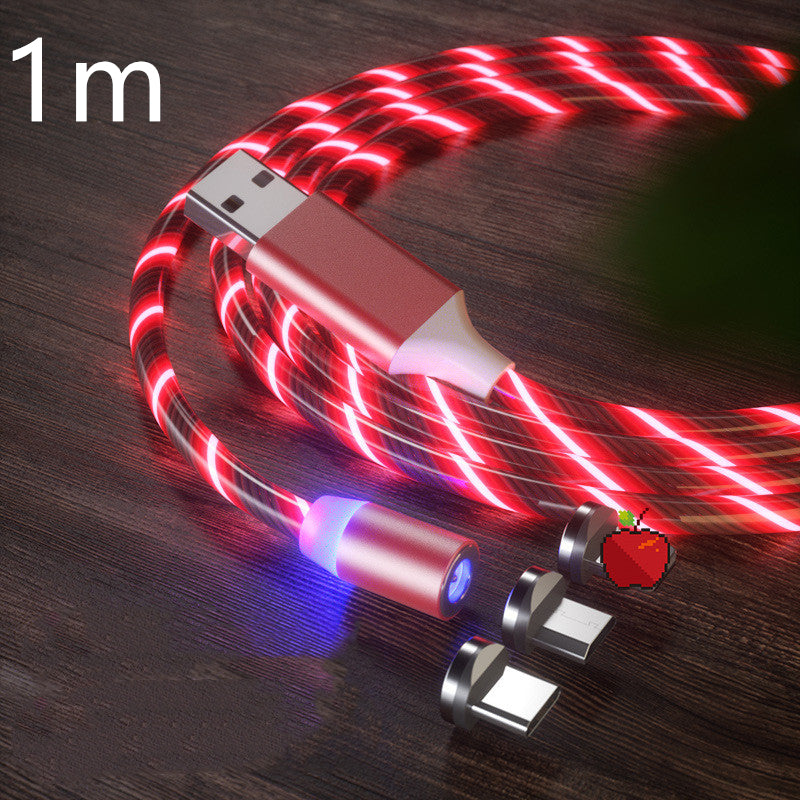 Magnetic Streamer Fast Charging Cable Lighting Micro USB Cable LED Magnet Charger Type-C Cable