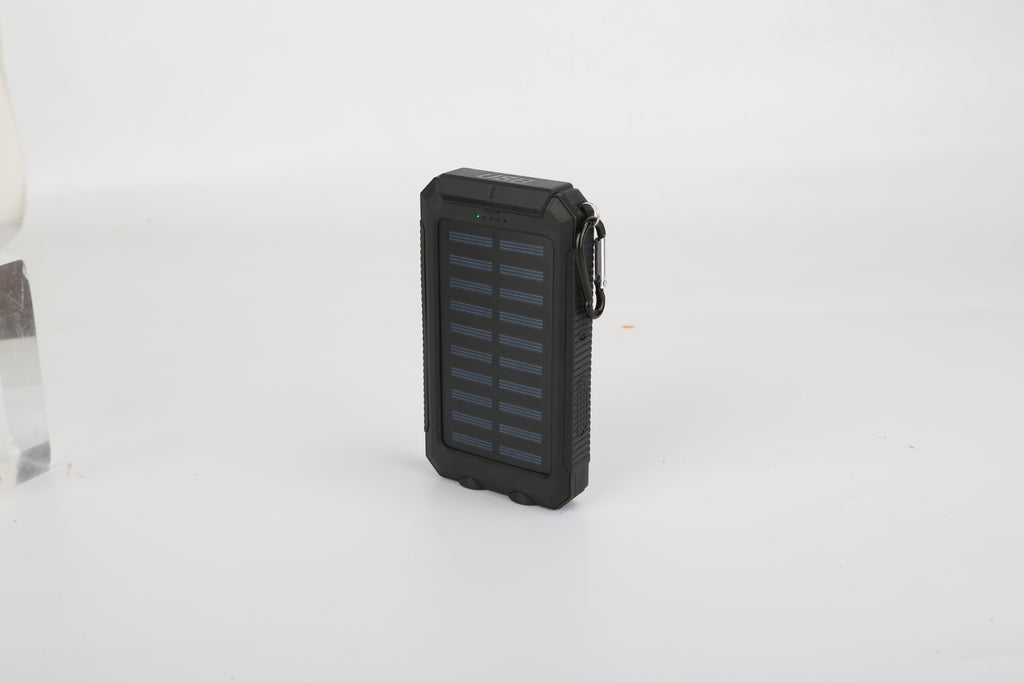 1Pc 1W mAh Solar Power Bank External Battery Pack Dual USB Interface Outdoor Charger With Battery Indicators SOS LED Lights Compass Camping Hiking