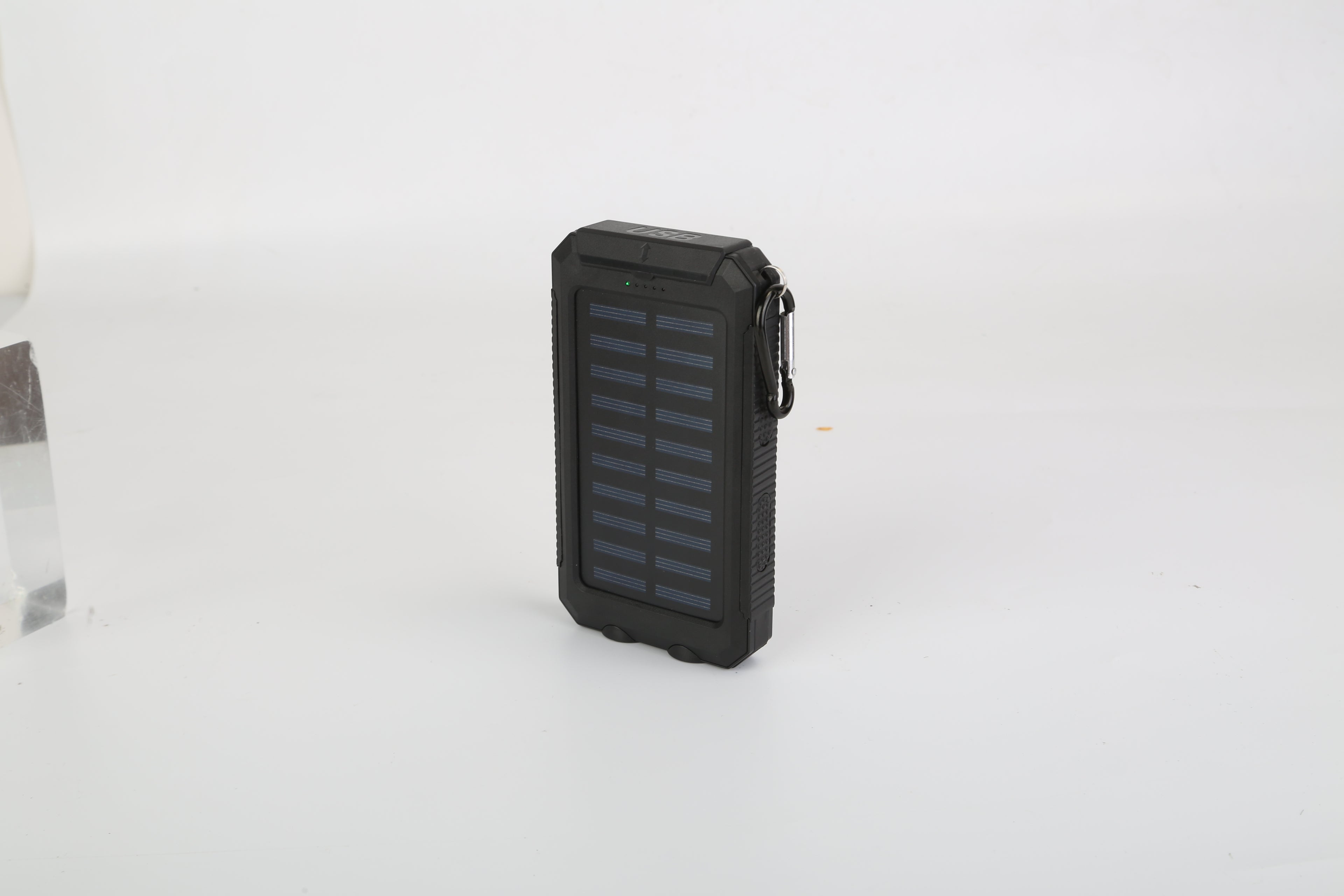 1Pc 1W mAh Solar Power Bank External Battery Pack Dual USB Interface Outdoor Charger With Battery Indicators SOS LED Lights Compass Camping Hiking