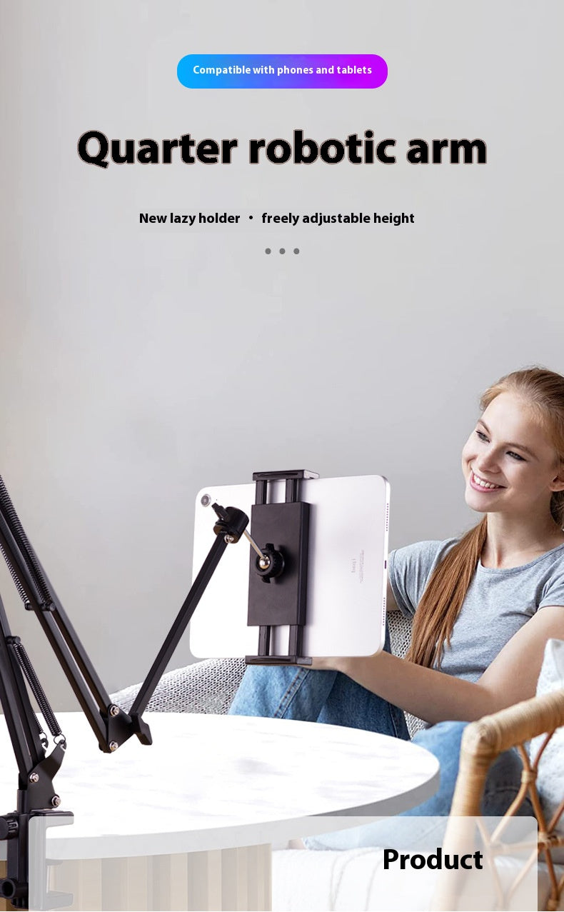 Support paresseux de bureau, support de support en porte-à-faux pour tablette, artefact de diffusion en direct et d'observation de théâtre, support en porte-à-faux en métal pliable