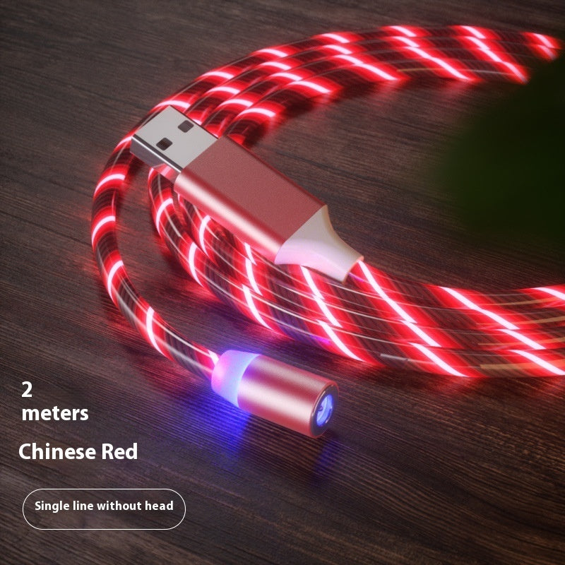 Magnetic Streamer Fast Charging Cable Lighting Micro USB Cable LED Magnet Charger Type-C Cable