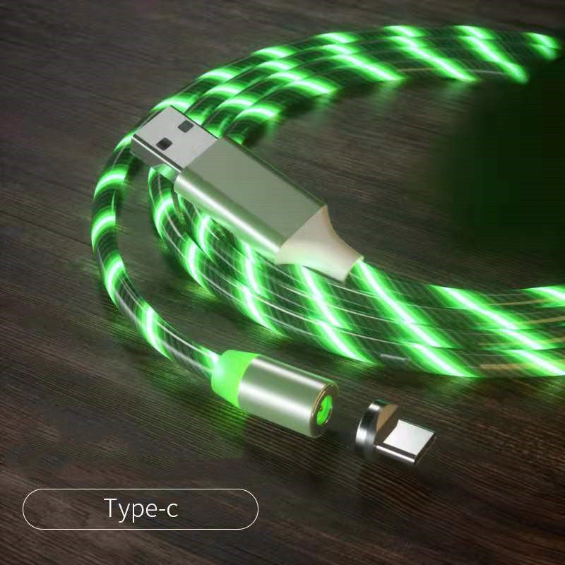 Magnetic Streamer Fast Charging Cable Lighting Micro USB Cable LED Magnet Charger Type-C Cable