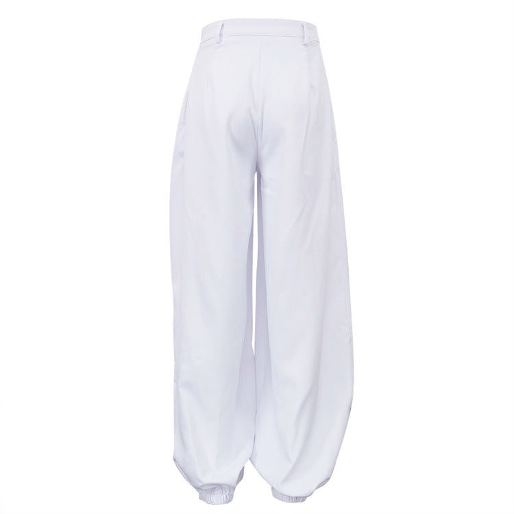 White High-Waisted Balloon Pants