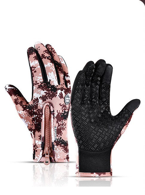 Winter Touchscreen Gloves Riding Motorcycle Sliding Waterproof Sports Gloves with Fleece