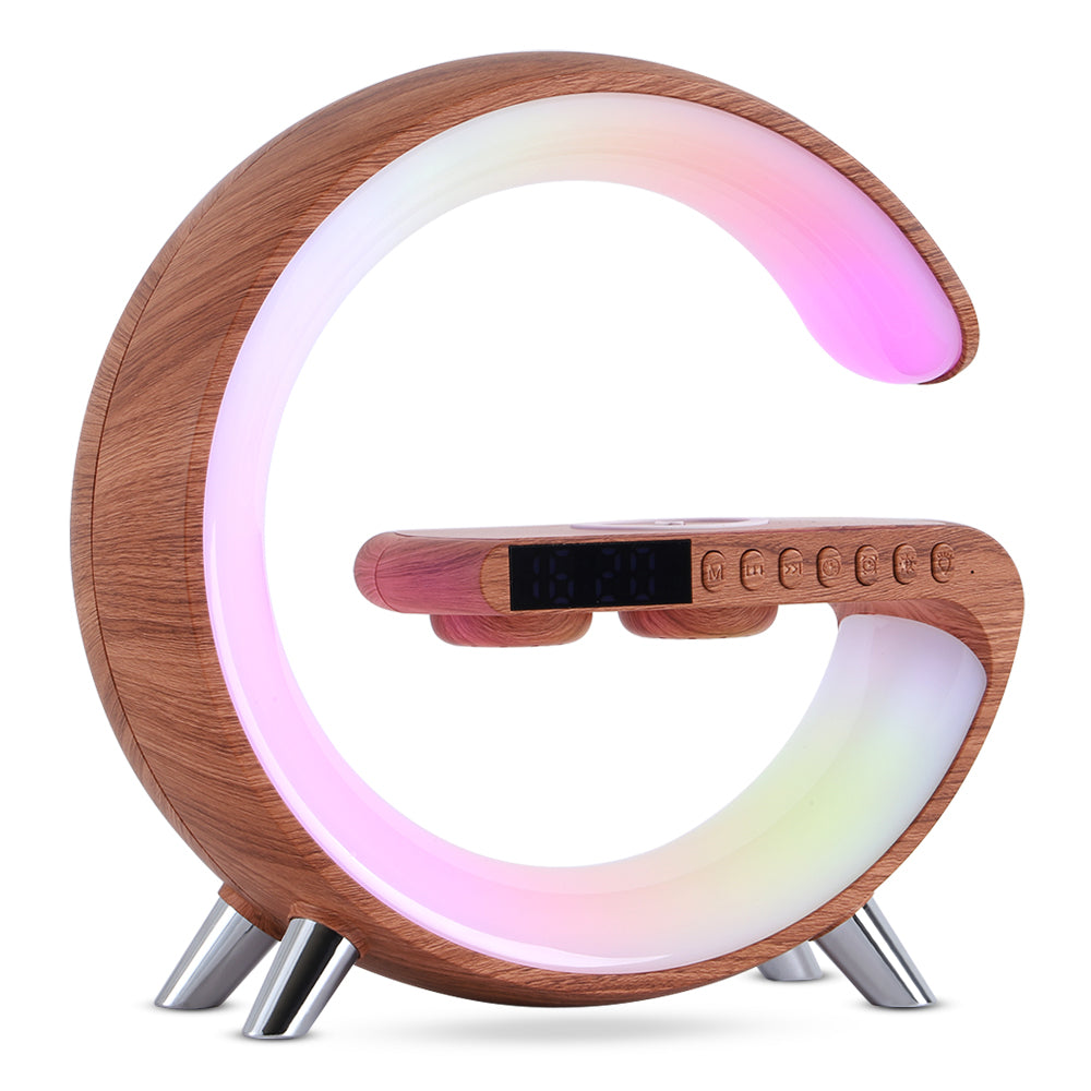 Smart Atmosphere Lamp Bluetooth Speaker Wireless Charger Bedside Lamp Sunrise Wake-up Light Polar Lamp Alarm Clock