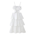 Robe nuisette sexy unie à volants dévoilant le ventre