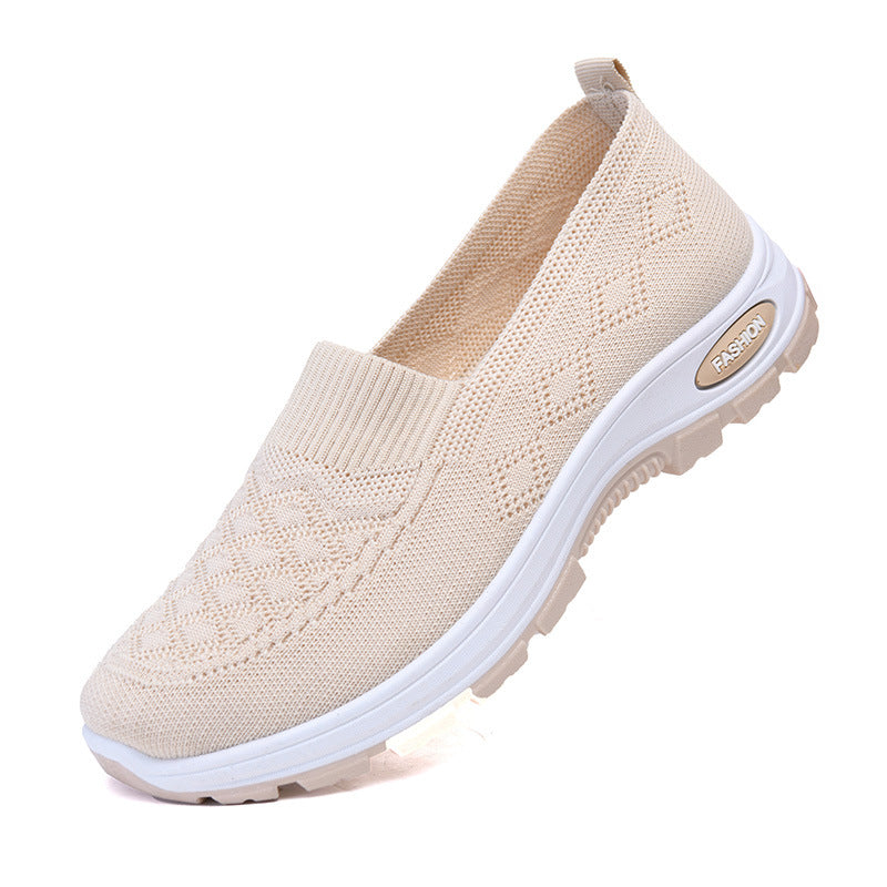 Women's Breathable Classic Style Soft Sole Non-Slip Flyknit Walking Shoes