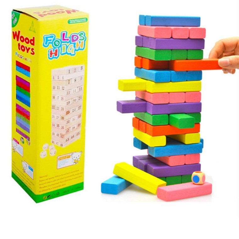 54-Layer Digital Logs Children's Early Education Puzzle Small Bricks Pro Creative Jenga Desktop Game