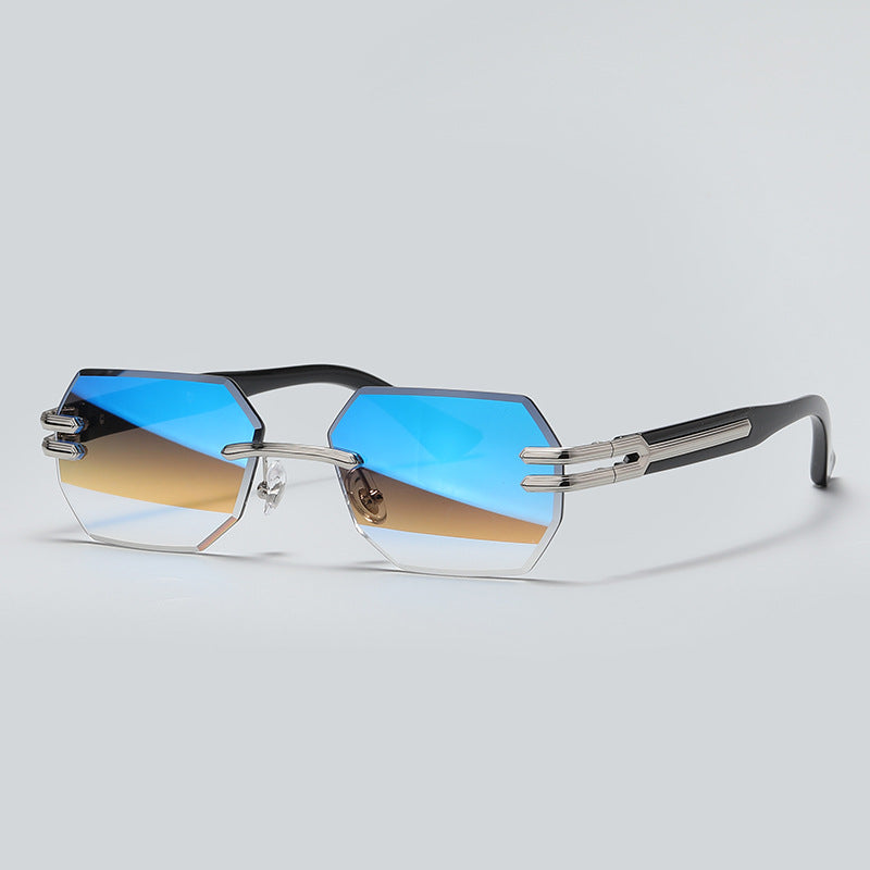 High-end Unisex Rimless Metal Sunglasses With UV Protection