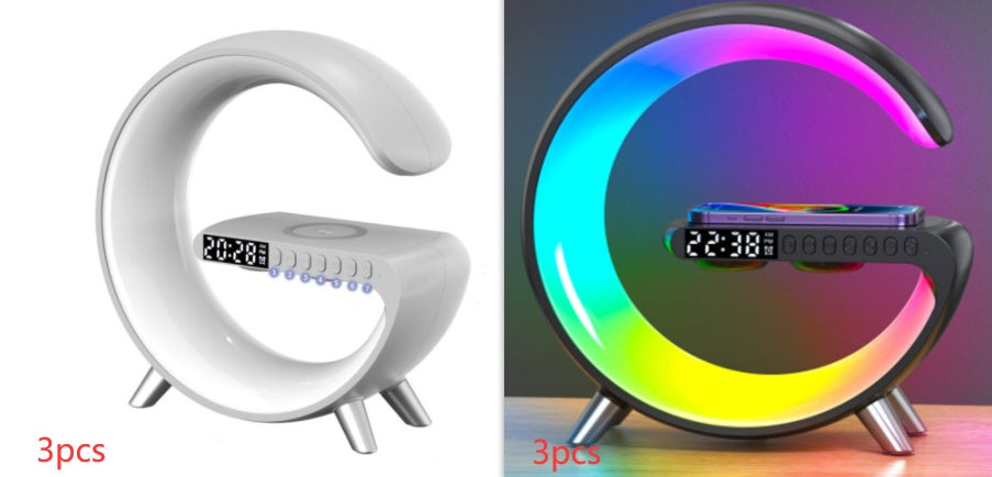 Intelligent Atmosphère Lampe Bluetooth Haut-Parleur Sans Fil Chargeur De Chevet Lampe Lever Du Soleil Wake-up Lampe Polaire Lampe D'alarme Horloge