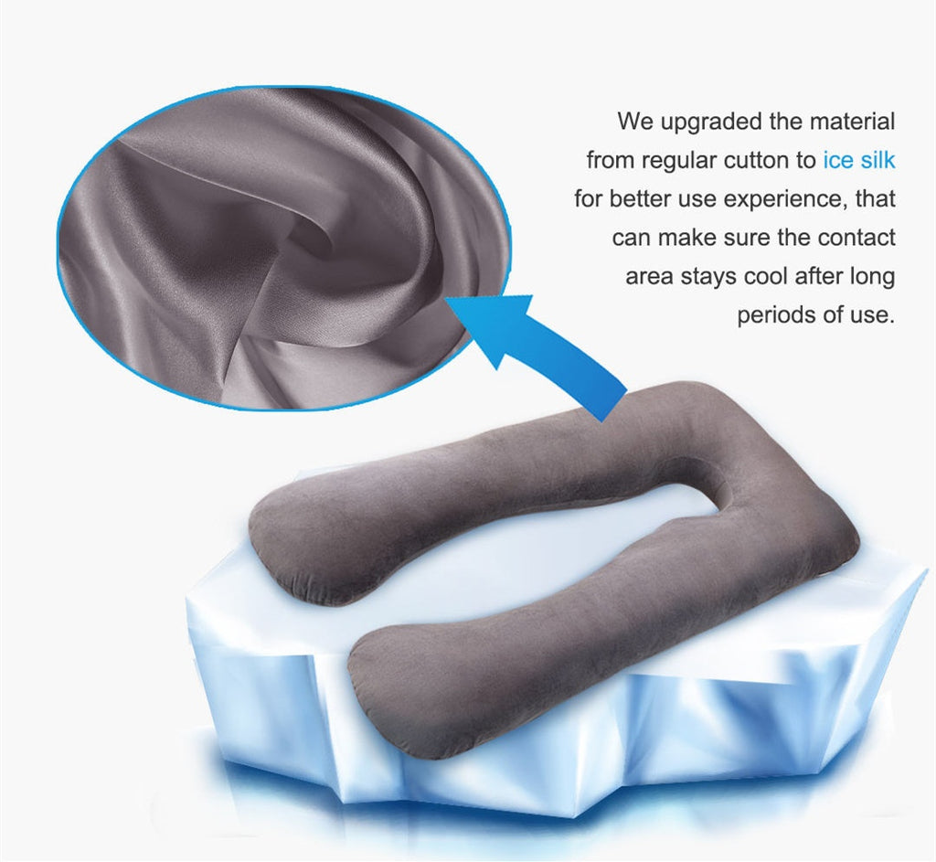 Soutien Oreiller De Couchage d'été Pour Les Femmes Enceintes U Forme De Maternité Oreillers Grossesse En Soie de Glace