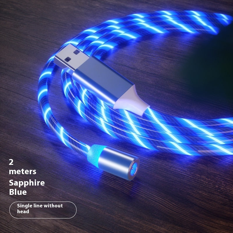 Magnetic Streamer Fast Charging Cable Lighting Micro USB Cable LED Magnet Charger Type-C Cable