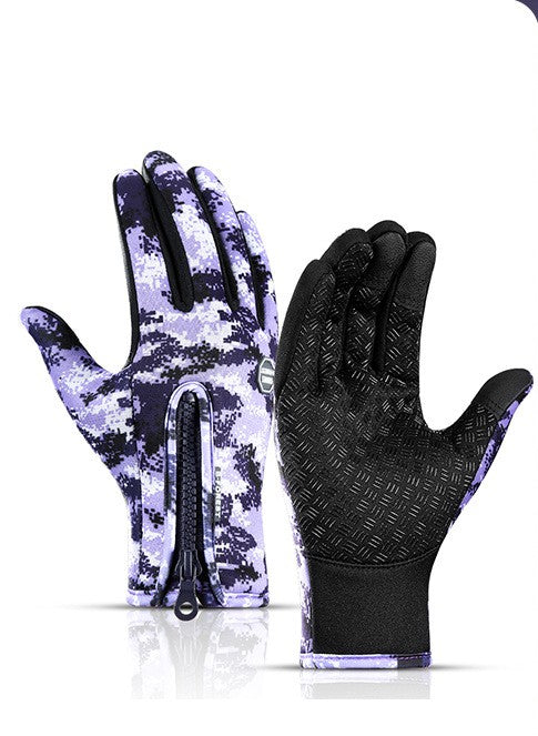 Winter Touchscreen Gloves Riding Motorcycle Sliding Waterproof Sports Gloves with Fleece