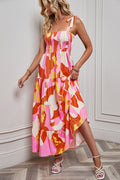 Backless beach-style printed dress