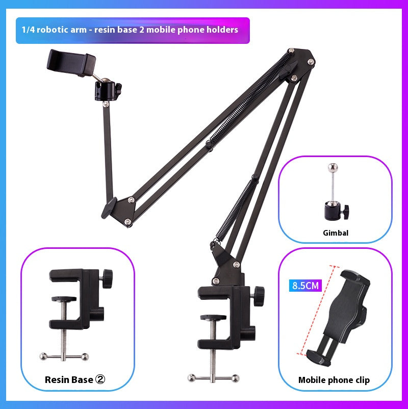 Support paresseux de bureau, support de support en porte-à-faux pour tablette, artefact de diffusion en direct et d'observation de théâtre, support en porte-à-faux en métal pliable
