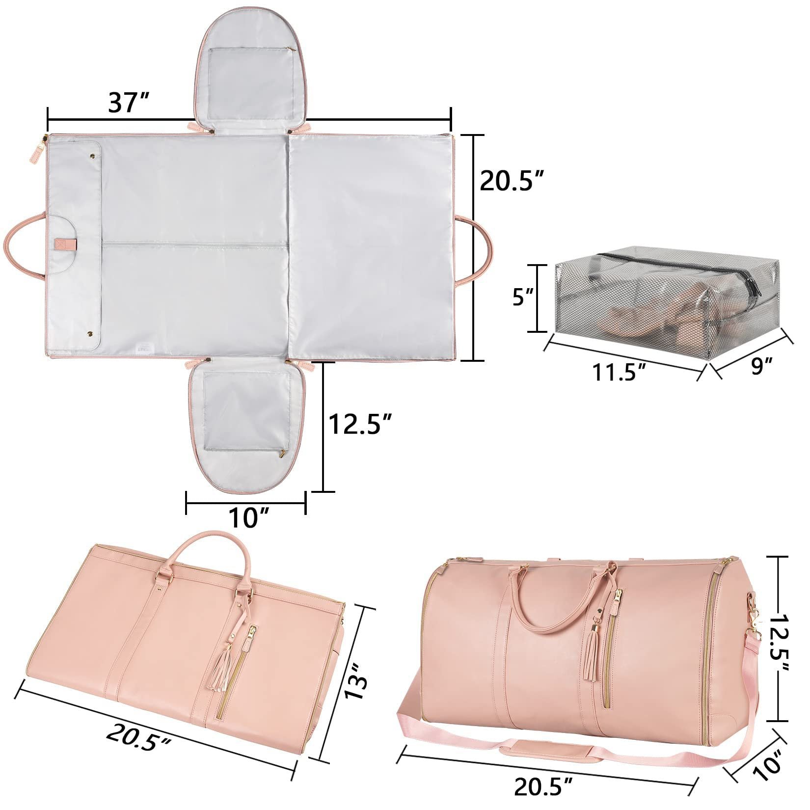 Large Capacity Travel Handbag Women's Handbag, Foldable Garment Bag | Waterproof Tote