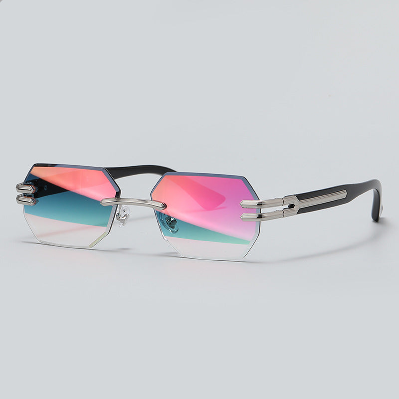 High-end Unisex Rimless Metal Sunglasses With UV Protection