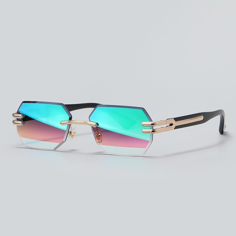 High-end Unisex Rimless Metal Sunglasses With UV Protection