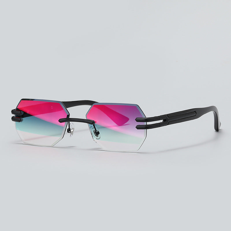 High-end Unisex Rimless Metal Sunglasses With UV Protection