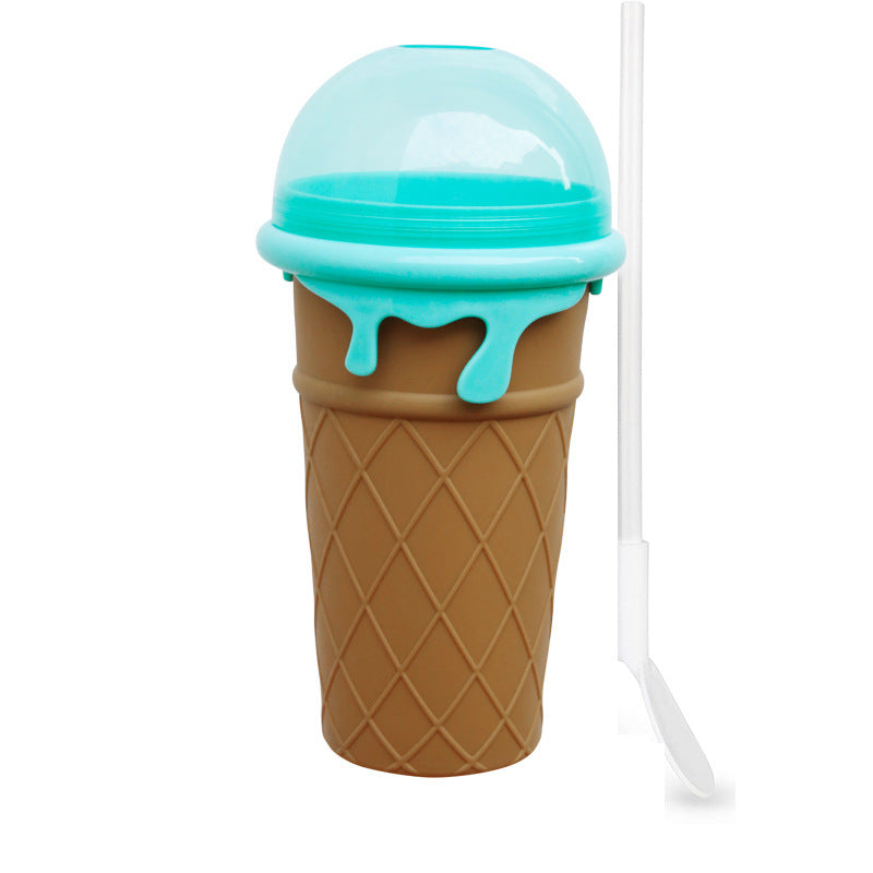 500ml Large Capacity Slushy Cup Summer Squeeze Homemade Juice Water Bottle Quick-Frozen Smoothie Sand Cup Pinch Fast Cooling Magic Ice Cream Slushy Maker Mug Kitchen Gadgets