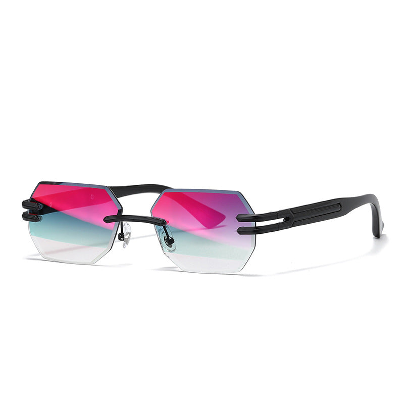 High-end Unisex Rimless Metal Sunglasses With UV Protection