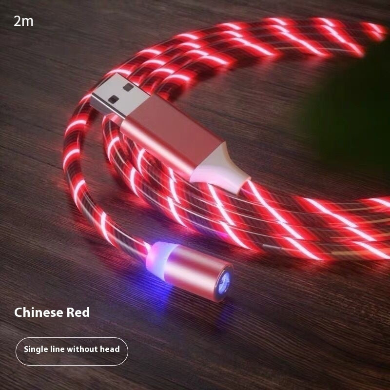 Magnetic Streamer Fast Charging Cable Lighting Micro USB Cable LED Magnet Charger Type-C Cable