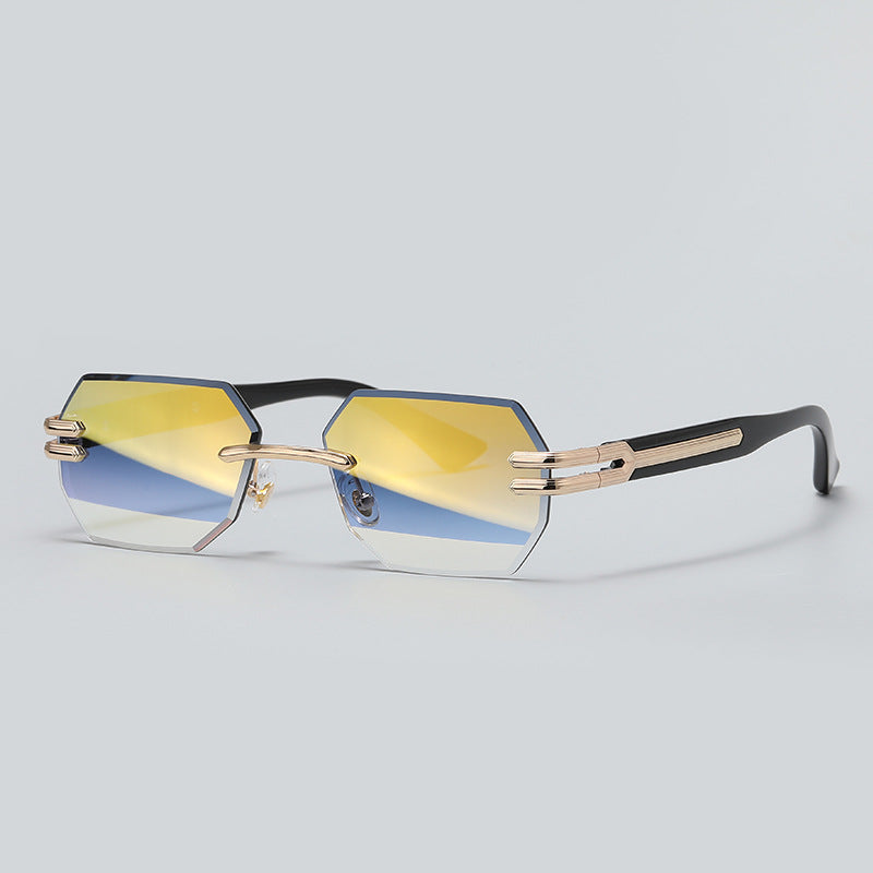 High-end Unisex Rimless Metal Sunglasses With UV Protection