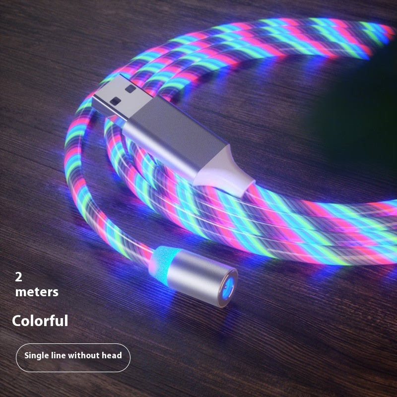 Magnetic Streamer Fast Charging Cable Lighting Micro USB Cable LED Magnet Charger Type-C Cable