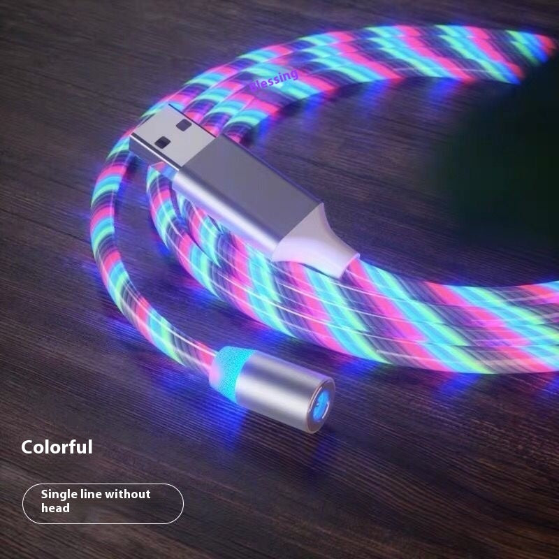 Magnetic Streamer Fast Charging Cable Lighting Micro USB Cable LED Magnet Charger Type-C Cable