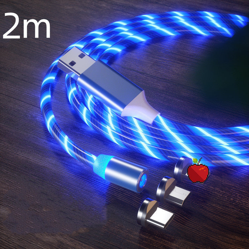 Magnétique Câble de Recharge Streamer Rapide De Charge Câble Éclairage Micro USB Câble LED Aimant Chargeur Type-C Câble