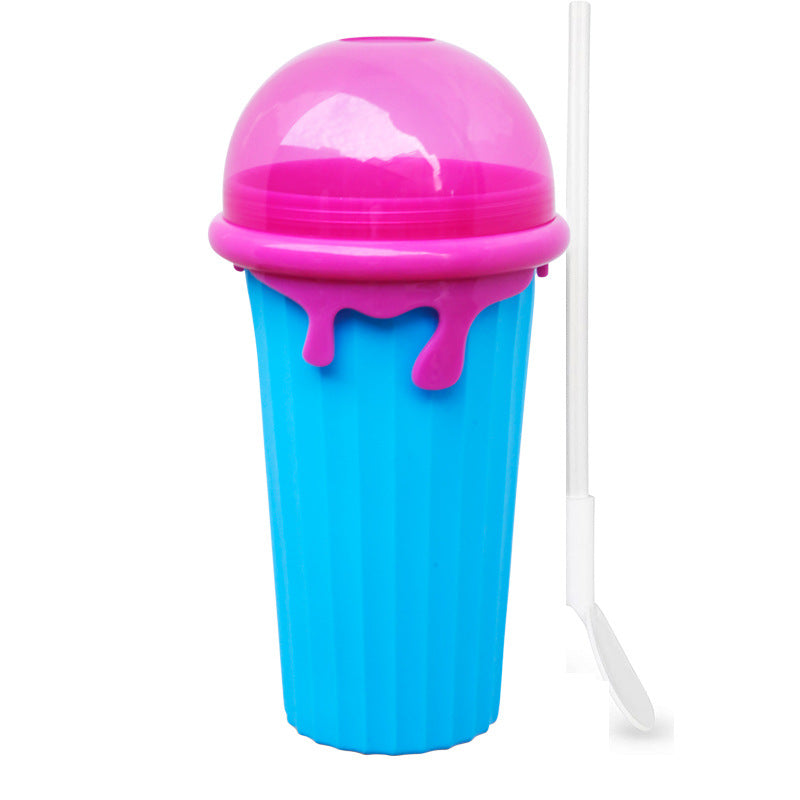 500ml Large Capacity Slushy Cup Summer Squeeze Homemade Juice Water Bottle Quick-Frozen Smoothie Sand Cup Pinch Fast Cooling Magic Ice Cream Slushy Maker Mug Kitchen Gadgets