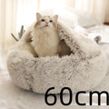 2-in-1 Dog and Cat Bed, Pet Winter Bed, Round Plush Warm Bed House, Soft Long Plush Pets Bed, Pet Products