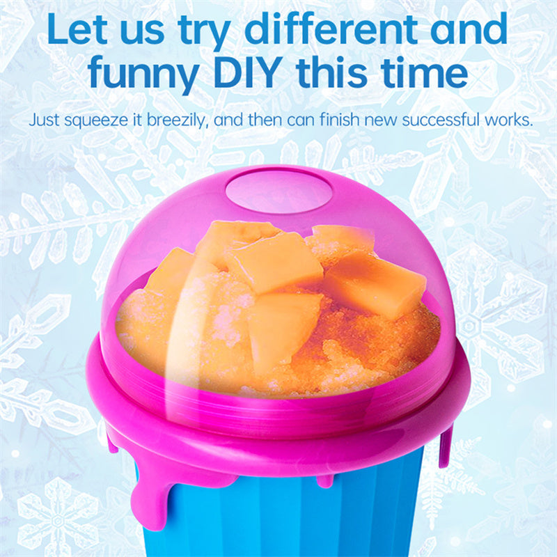 500ml Large Capacity Slushy Cup Summer Squeeze Homemade Juice Water Bottle Quick-Frozen Smoothie Sand Cup Pinch Fast Cooling Magic Ice Cream Slushy Maker Mug Kitchen Gadgets