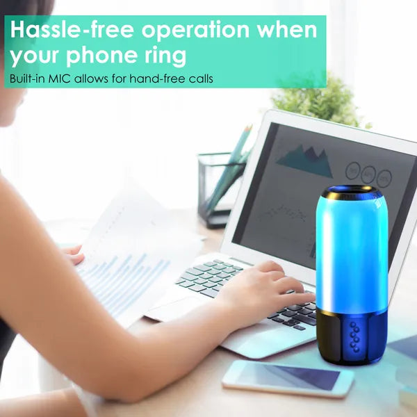 Enceinte portable sans fil Haut-parleur stéréo avec lumière changeante Radio de fête Enceinte TWS pour la maison, l'extérieur et les voyages